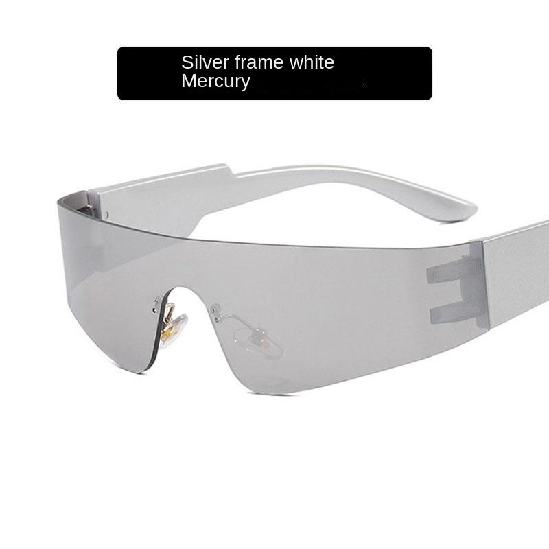 

Latest Trends Y2K Sun shades Women Men Fashion Punk Frameless Sun Eyewear Designer One-Piece Lenses Sports Goggle UV400