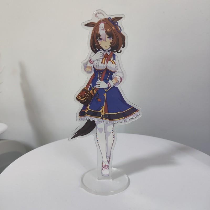 Japan Beautiful Derbil 15 Cm Cartoon Characters Acrylic Double-sided Stand Model Kawaii Cute Office Decoration Panel Permanent Recording Fans
