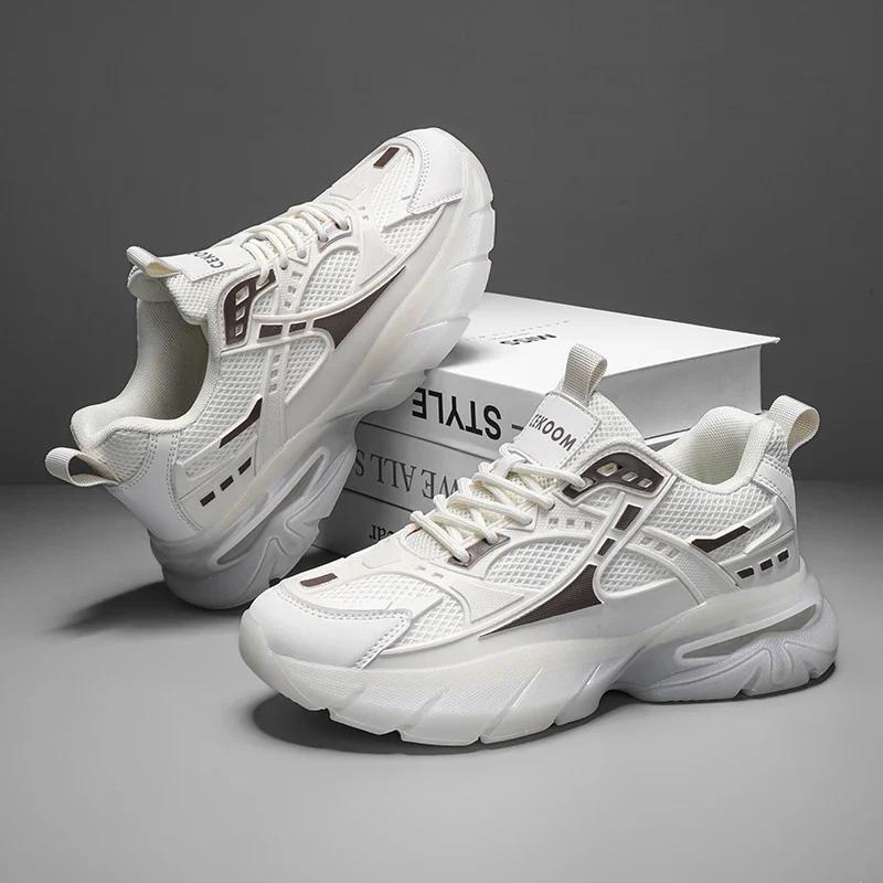 Herren Herbst Mesh Atmungsaktiver Tennis Sneaker Outdoor Dicke Sohle Rutschfest Trendige Lässige Laufschuhe Tenis Para Hombre