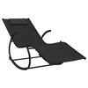VidaXL Rocking Lounge Chair Black Steel and Textilene
