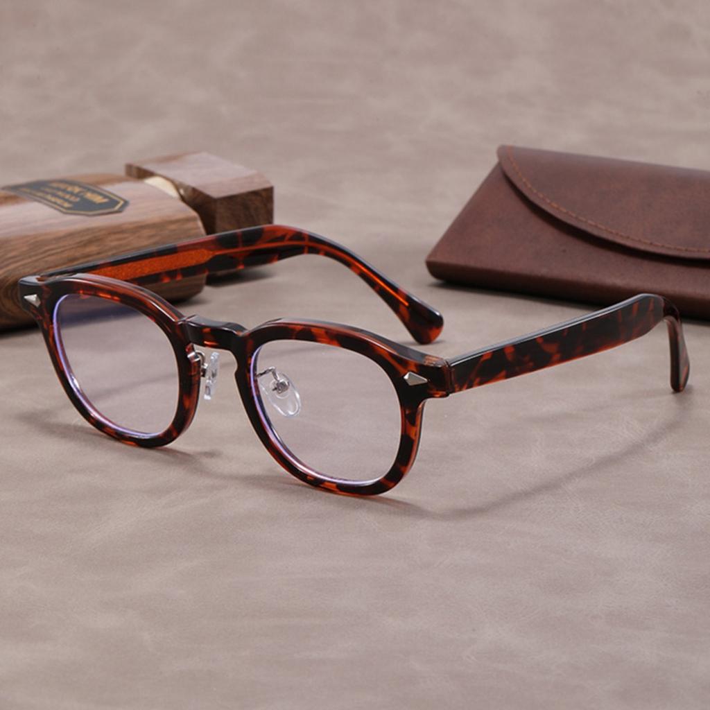 Fashion Gradient Round Frame Flat Light Mirror Unisex Retro Tortoise Shell Square Designer Eyewear for Men Women
