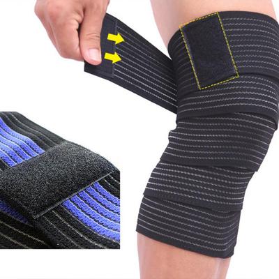1Pc Universal Knee Support Brace Breathable Stretchy Stripe Design Knee Brace Bandage for Running