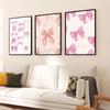 1pc Vintage Trendy Art Pink Bows Colorful Cherry College Poster Self-adhesive Art Waterproof Paper Sticker Wall Decor