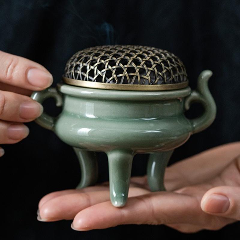 

Керамическая курильница для благовоний для дома, сандаловое дерево, агаровое дерево, благовонная курильница, чайная церемония, украшение стола, поклонение Будде, предметы для жертвоприношений