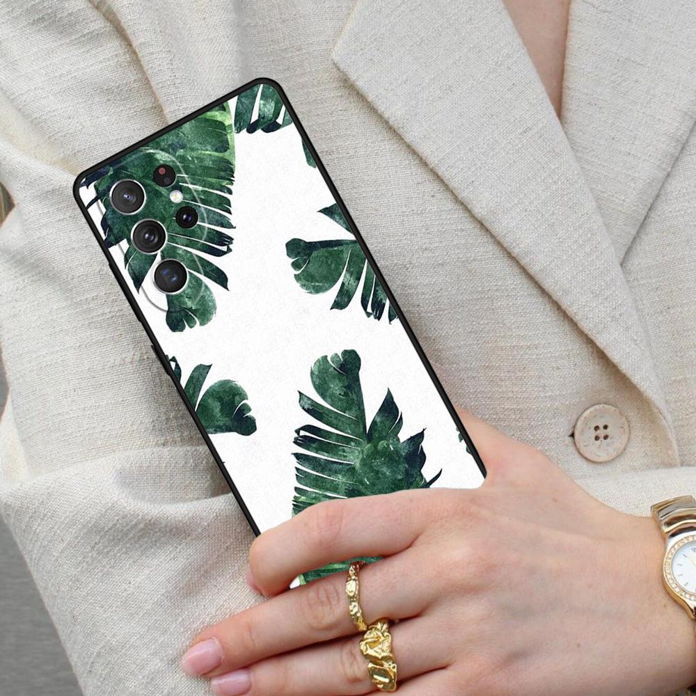 Tropical Palm Tree Banana Leaf Cell Phone Case for Samsung Galaxy S26 Ultra S25 S24 S23 S22 S21 S20 Note10 Cover