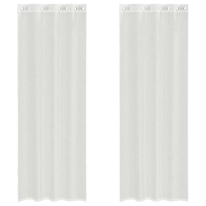 VidaXL Rideaux en voile avec œillets 2 pcs blanc, rideau en filet, rideau transparent, voile de fenêtre, traitement de 4102153