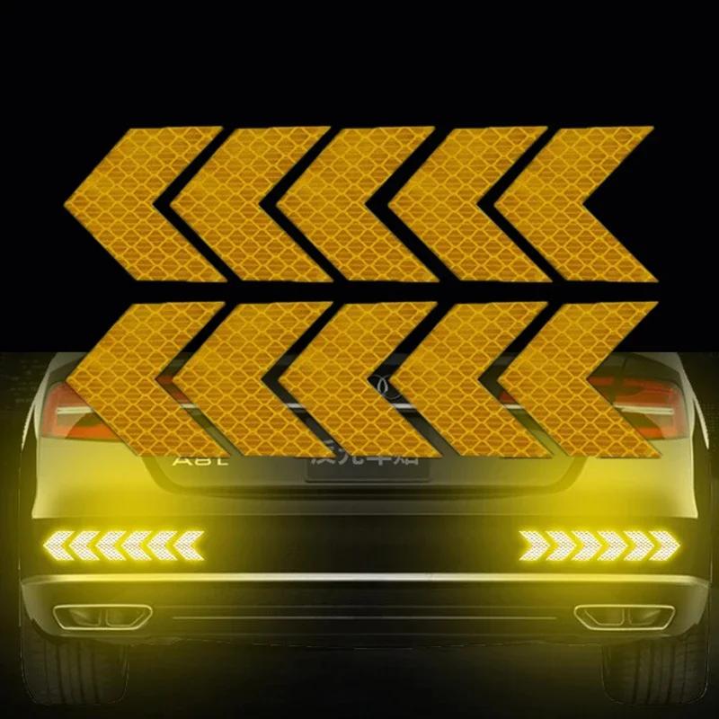 High Reflective Car Safety Reflective Arrow Stickers Car Motorcycle Truck Helmet Safe Warning Markers Decals Auto Exterior Decor