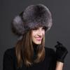 Women Natural Raccoon Fur Caps Ushanka Hats for Winter Thick Warm Ears Fashion Bomber Pom Pom Hat Lady Real Fox Fur Cap Pompon
