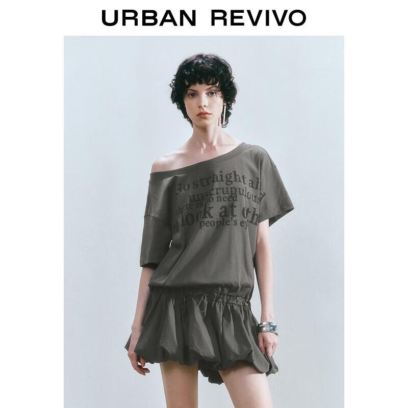 

UR 2025 Summer New Women s Casual Letter Bubble Dress M