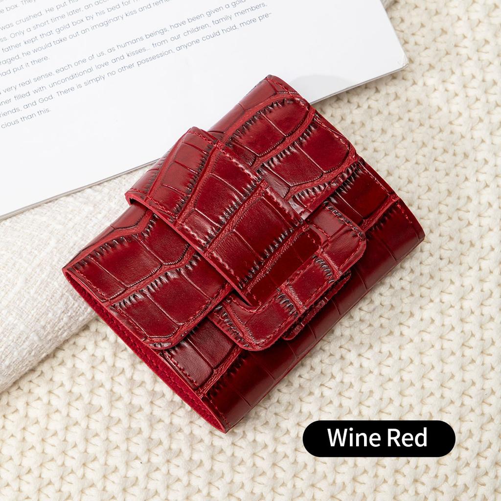 New Crocodile Pattern Women's Wallet Simple Buckle Wallet Fashionable Multi-functional Short Wallet