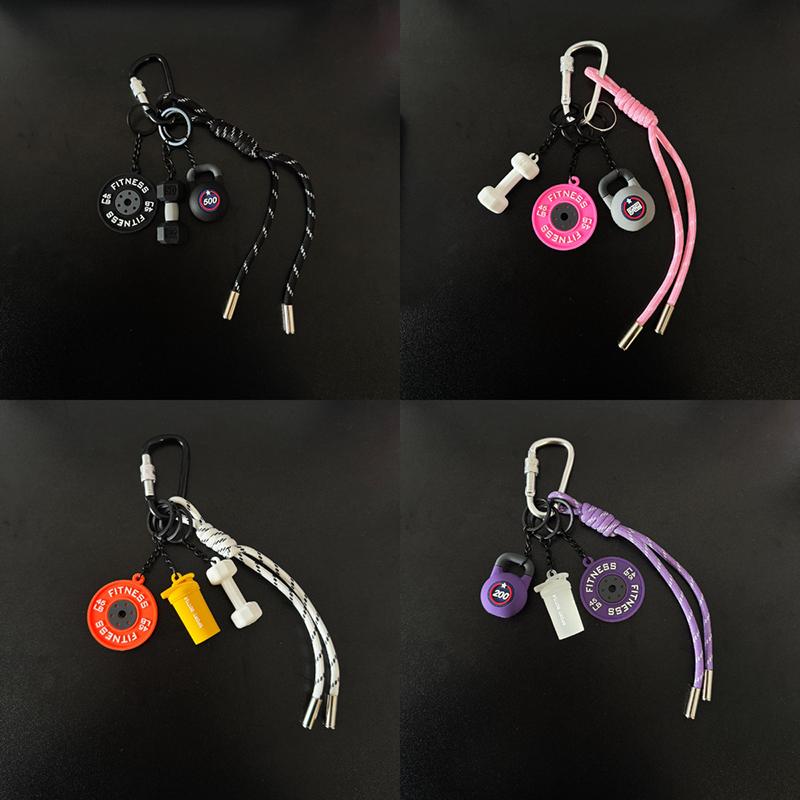 Y2K  Sports Fitness Bag Pendant Mini Dumbbell Water Cup Keychain Camera Mobile Phone Backpack Accessories For Men Women