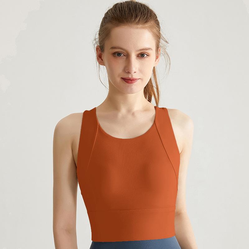 Shockproof Breathable Back Fitness Top With Bra Pads Sports Underwear For Women