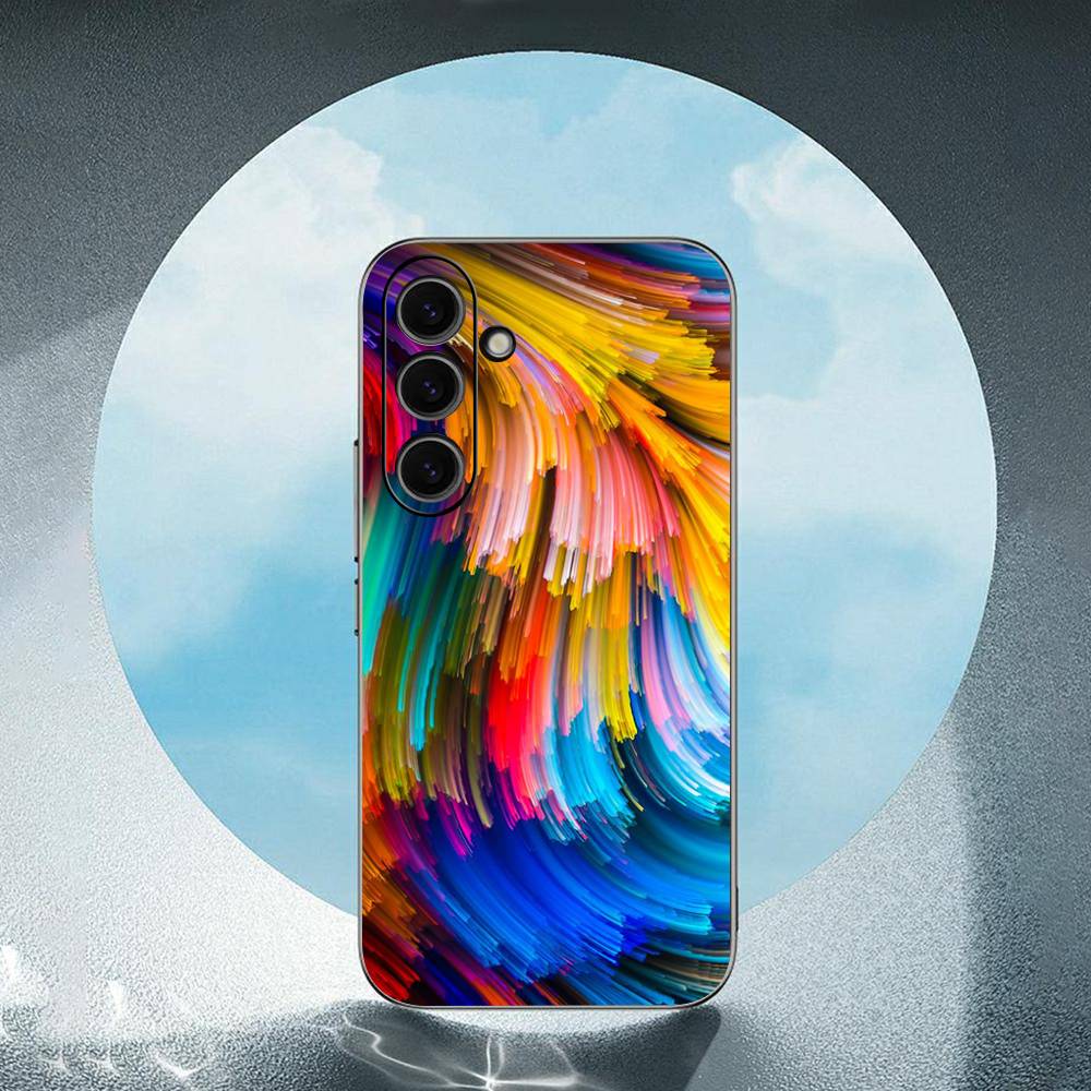 Fashion Colorful Pattern IMD Art For Samsung Galaxy S23 S24 S25 Ultra S22 Plus S21 Black Soft Case Waterproof Soft Case