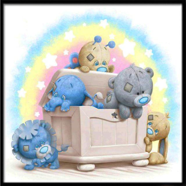 Diamond Painting Cute Animal Teddy Bear Round Diamond Embroidery Mosaic Home Decoration Pattern