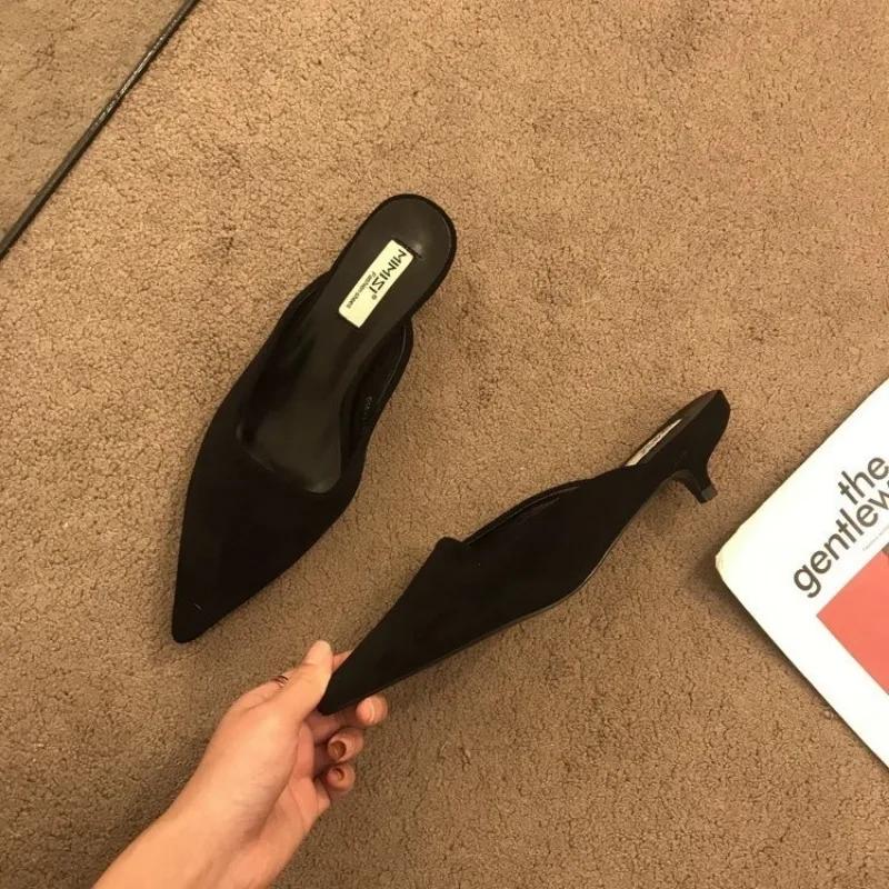 New Pointed Toe Mules Fashion Leopard Print Women Slippers Casual Women's Shoes Women Low Heels Elegant Ladies Outdoor Slide