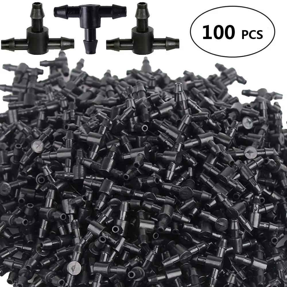 Three-Way Drip Irrigation Connector Hose Barb Connector Suitable for Sprinkler Irrigation Irrigation System 4mm/7mm Pipes