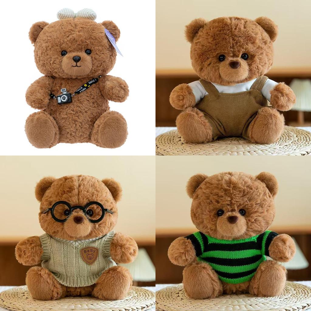 Teddy Bear Plush Toy For Girls With Bow Necklace For Birthday Gift Or Wedding Favor