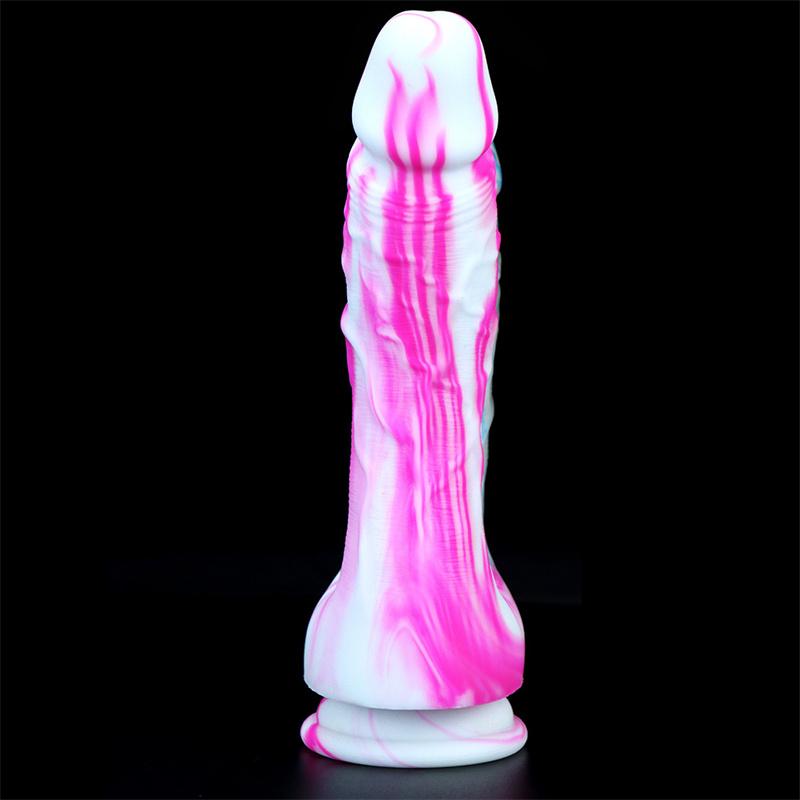 Two-pronged Mixed Color Silicone Double-headed Penis Size Fake Penis Female Anal Plug Masturbation Device Adult Products