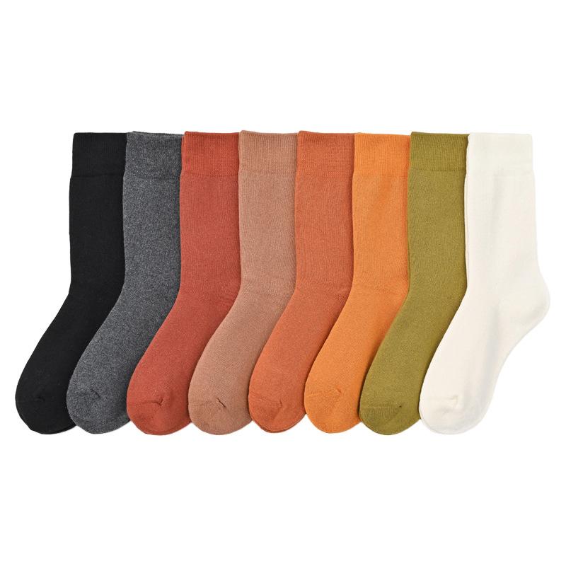 5 Pairs of Female Autumn and Winter Warm and Cold Proof Thick Wool Ring Boneless Velvet Tube Socks