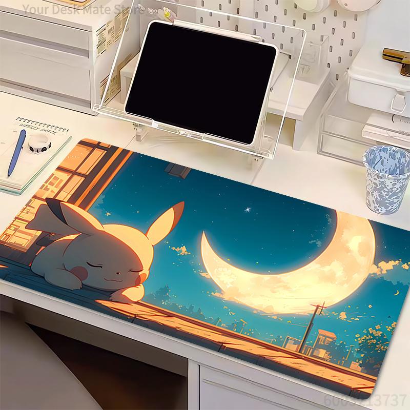 High-Quality Mouse Pad Large Gamer Gaming Accessories Speed Keyboard Rubber Lock Edge Desk Mat Office P-Pokemon Pikachu Mousepad