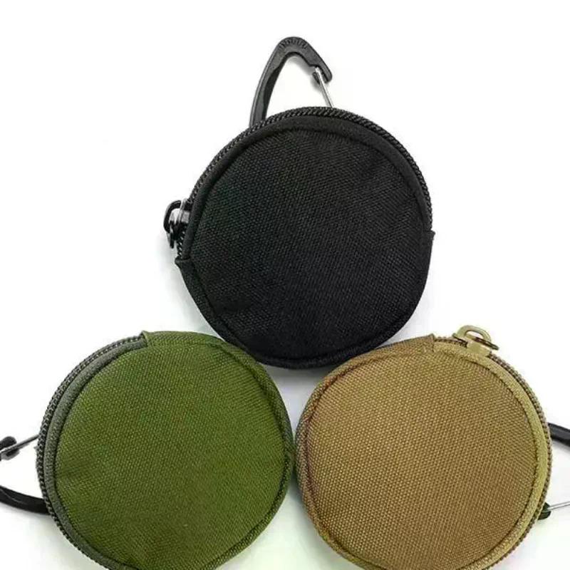 Sports And Outdoor Tactical Earphone Case Hanging Bag Key Case Round Mini Coin Purse Simple And Fashionable Storage