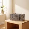 Wooden Box with Hinged Lid VintageStyle Lock Weathered Jewelry Chest for Dresser,