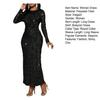 Women's Sequin Bodycon Maxi Dress Sparkly Crew Neck Long Sleeve Mermaid Dress Formal Party Cocktail Evening Gown