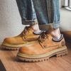 3191 Herren Kurzstiefel Low-Top Britisches Leder Retro Arbeitsschuhe Lässig Dicksohlig Abriebfest Outdoor Bergsteigen Herrenschuhe