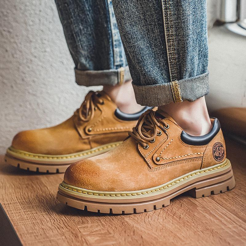 3191 men's short boots low-top British leather retro tooling shoes casual thick-soled wear-resistant outdoor mountaineering men's shoes