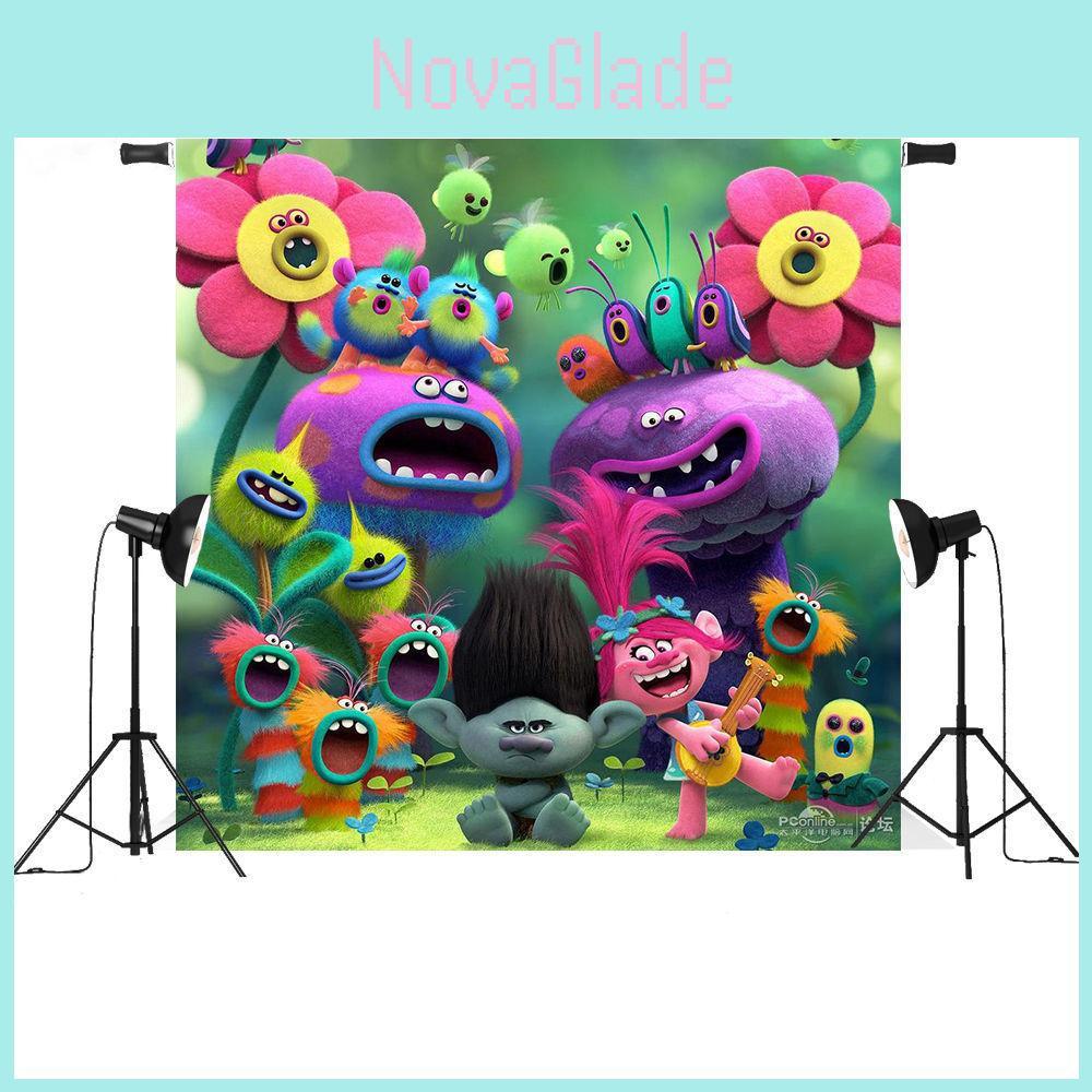 Trolls World Tour Christmas Photography Backdrop For Kids Photo Studio Creative Decor