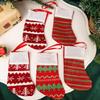 1-12 Stück Weihnachtsgeschenke Strumpf Schnee-Streifen Hängend Süßigkeiten Geschenkehalter Strickverzierung Socken Weihnachtsbaum Anhänger Partyzubehör