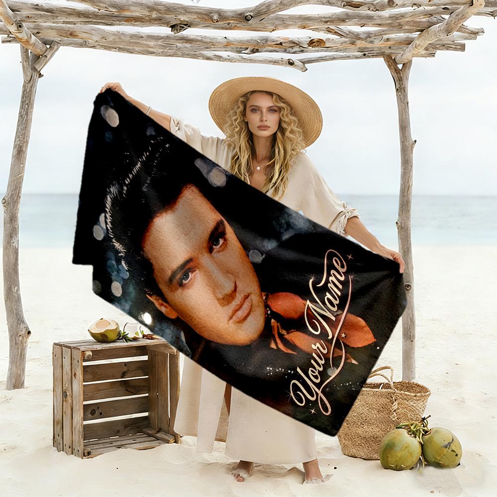 Elvis Presley Personalized Name Beach Towel High Absorbency & Quick-Dry Portable for SwimmingBeachCamping Travel Beach AccessoriesGym