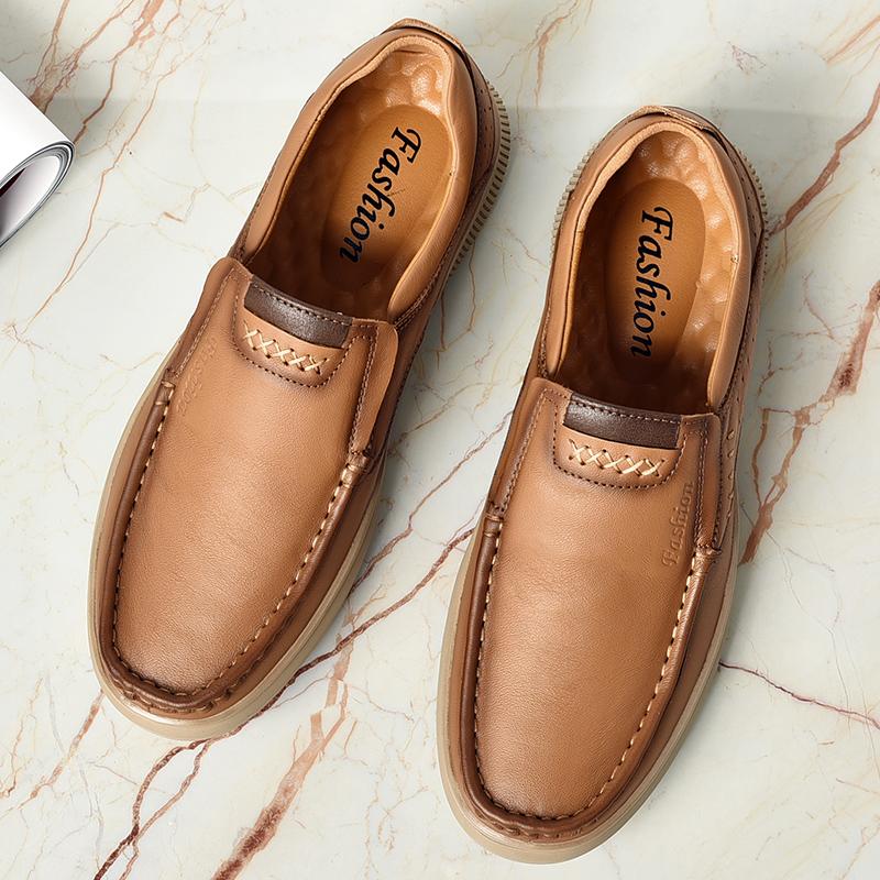 Hot Sale Soft Sole Lace-up Hiking Shoes Luxury Brand Middle-aged Man Sneakers Lightweight Loafers Genuine Leather Casual Shoes