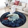 Night Animals  Round Area Rug,Carpet Rug for Living Room Bedroom Sofa Playroom Decor,Non-slip Floor Mat