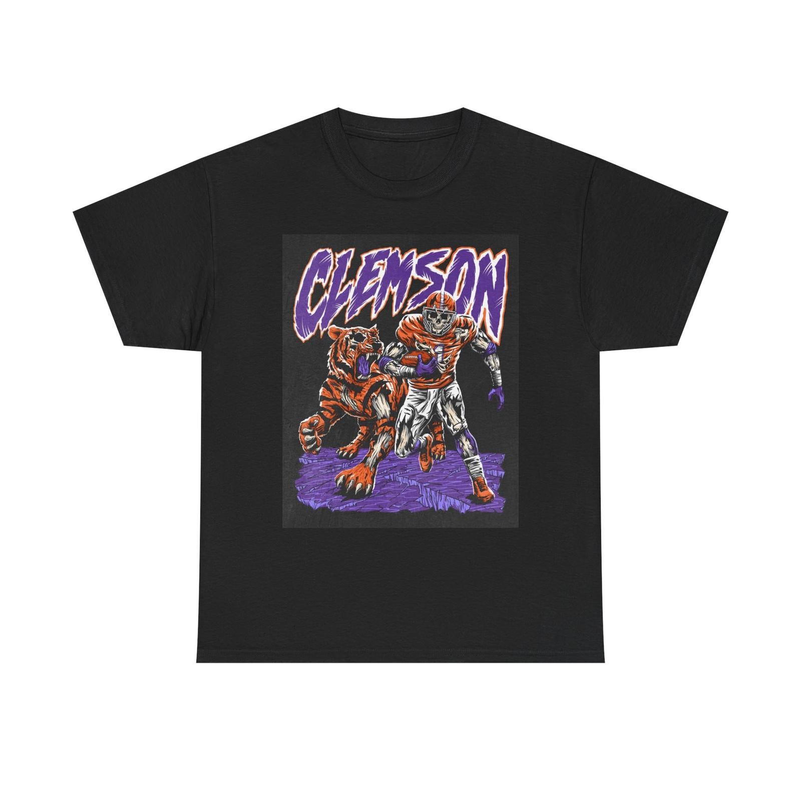 Clemson Graphic T Shirt Tigers Vintage Football Unisex Heavy Cotton Tee XXXXL