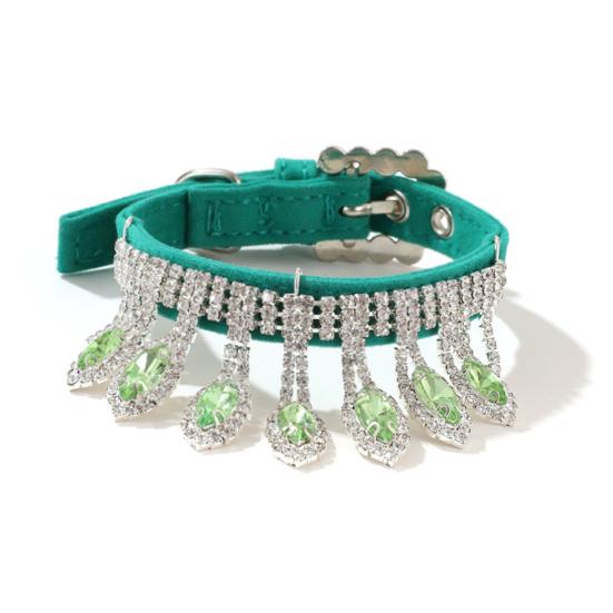 Fashionable Comfortable Faux Leather Pet Dog Collar with Pendant for Teddy