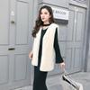 Europe, America, autumn and winter new fur fur vest women's medium and long vest imitation rabbit fur vest thin coat
