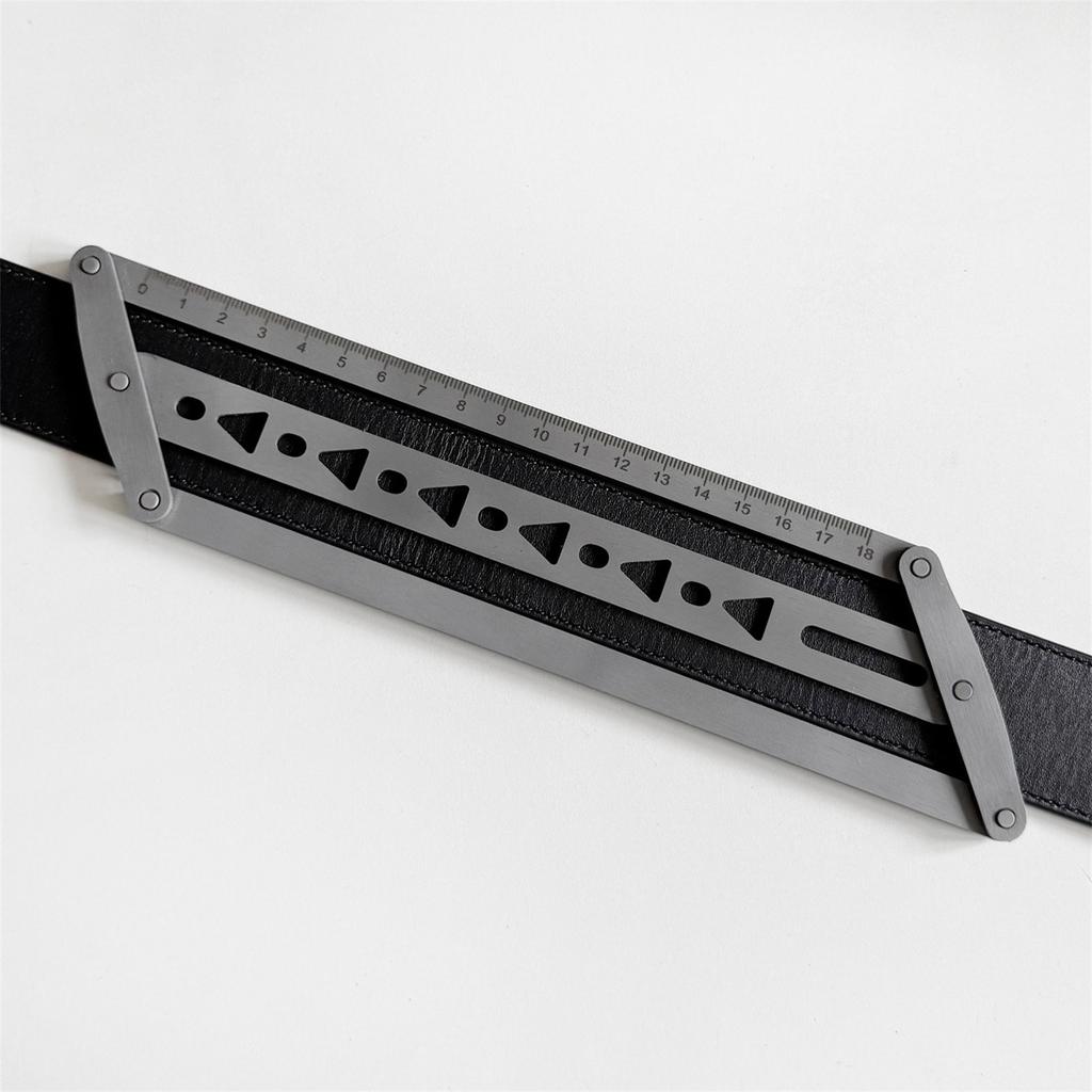 Stainless Steel Belt Hole Punch Template Leather Belt Hole Positioning Guide Leatherworking Tool for Leather Crafting