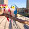 1 Stück Miniatur Feder Rasenpuppe Ornamente 15cm Kreativ Handgemacht Simulation Papagei Tier Vogel Garten Requisiten Dekoration