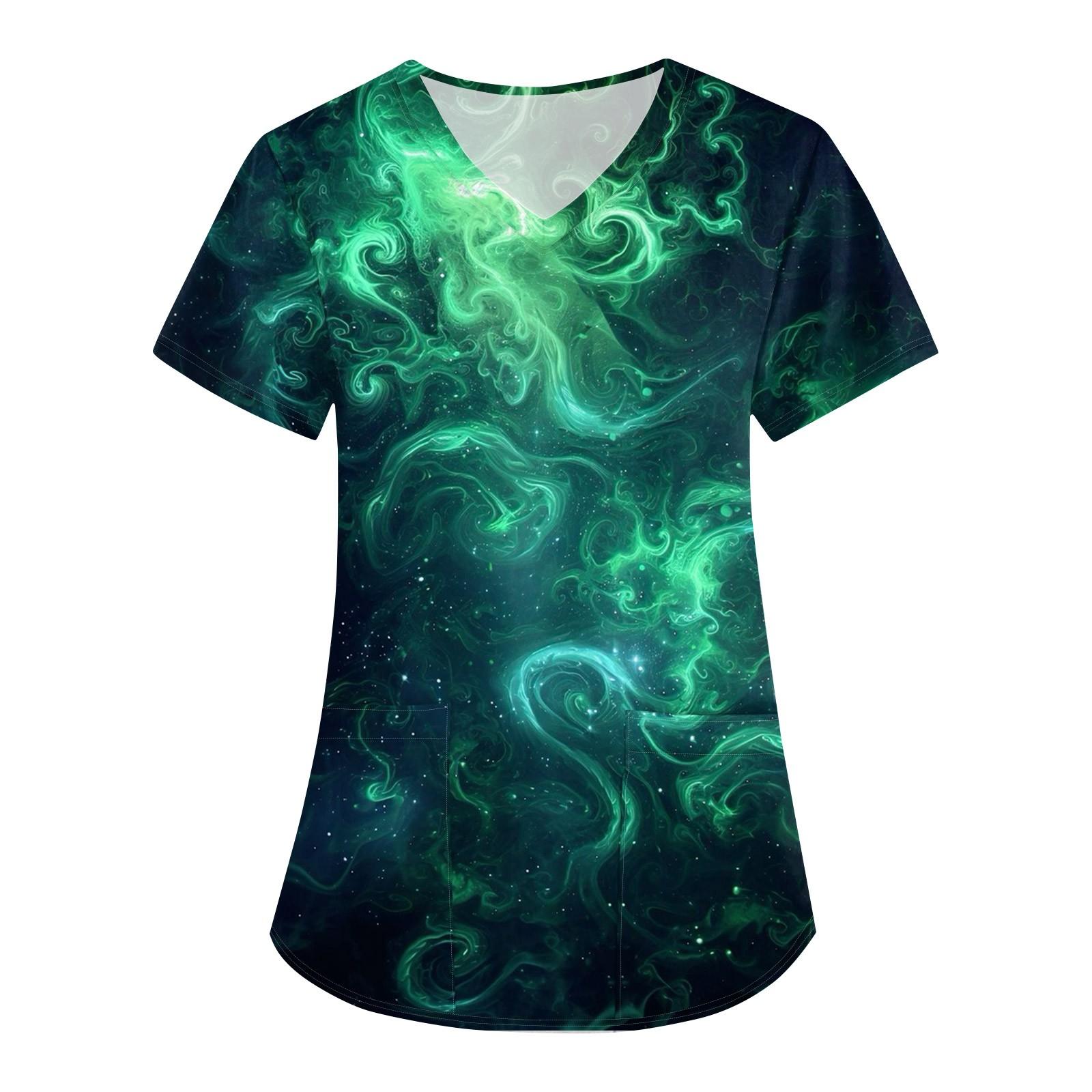 

Женская печатная униформа рабочая униформа с V-образным вырезом и карманами защитная униформа защитная униформа M