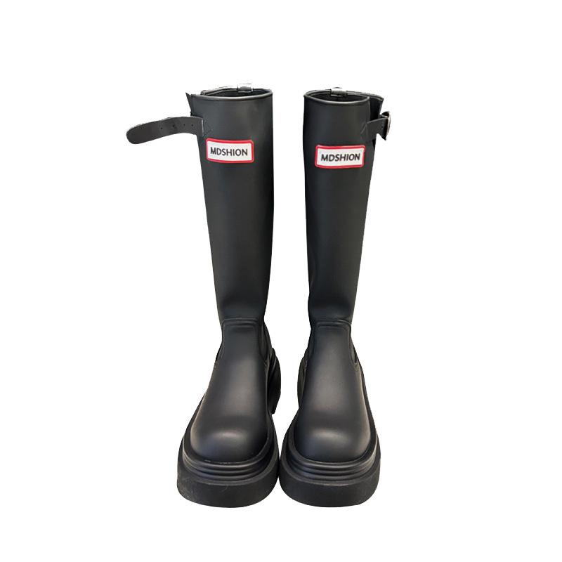 Sudingjia Non-slip Tall Red Rain Boots 2025 Outdoor Camping Rain Shoes Thick Soles But Knee Boots Knight Boots