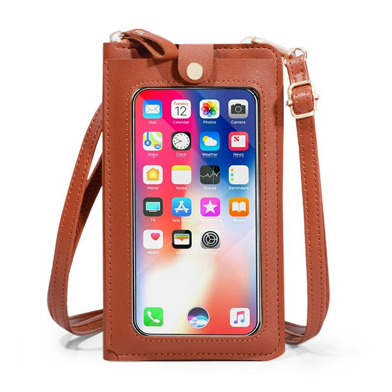 Borsa da Cellulare Touch Screen più Recente da Donna Borsa Grande Capacità Colore Puro Borsa a Tracolla da Donna Portafoglio da Donna Borsa a Spalla Singola Multifunzione