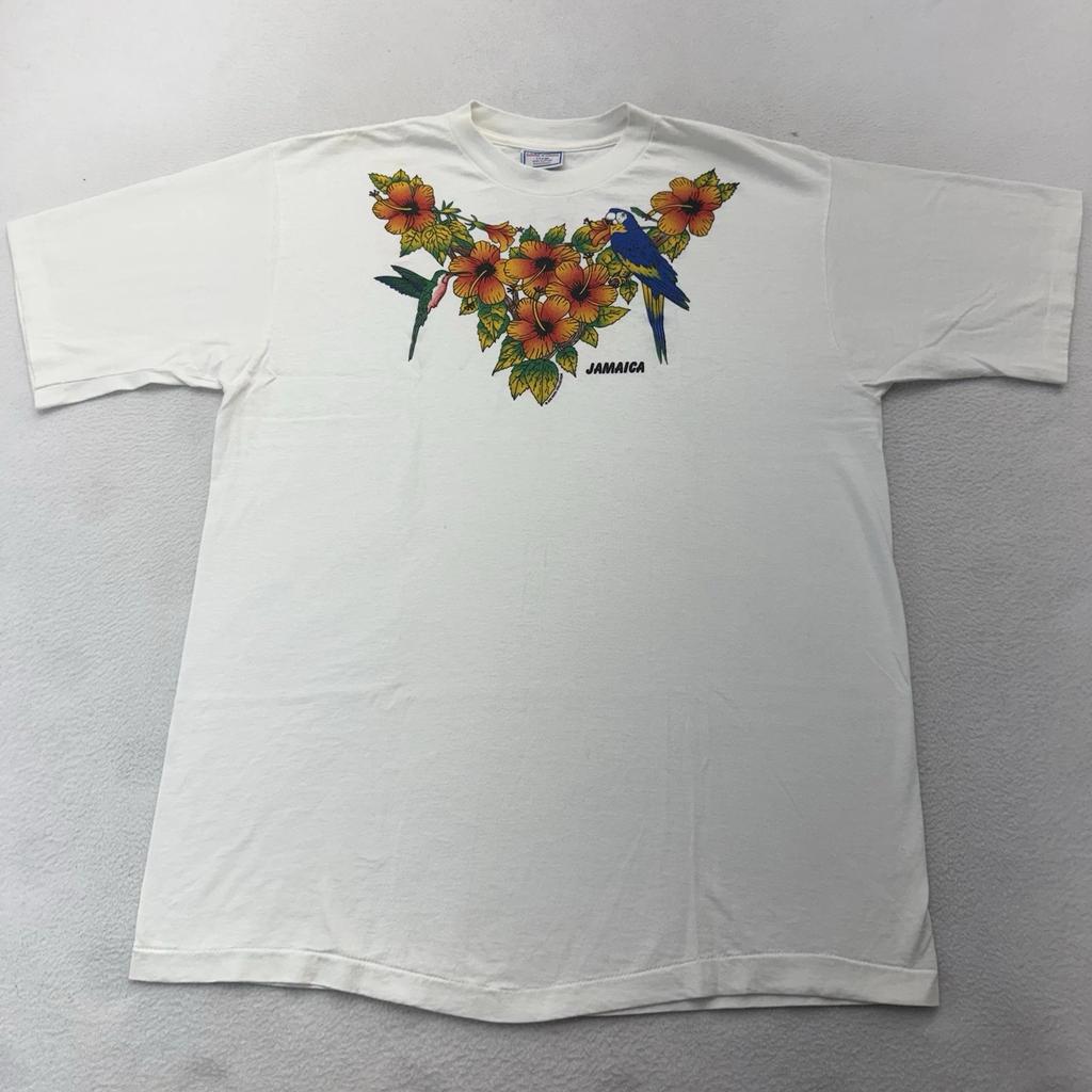 T-shirt Vintage Giamaica a Punto Singolo Taglia Uomo XL Maglietta Artistica