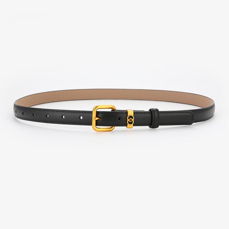 

Minimalist Leather Waist Belt For Women With Metal Buckle For Casual And Office Wear Black
