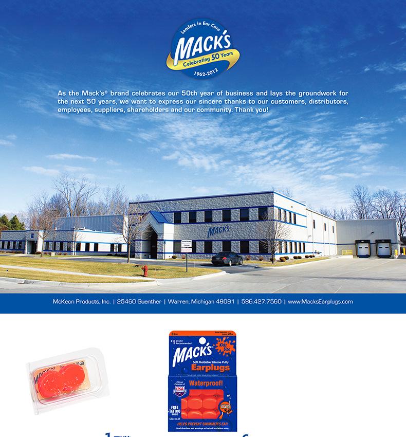 MACK'S Silicone Earplugs for Sleep, Snoring Reduction, and Soundproofing