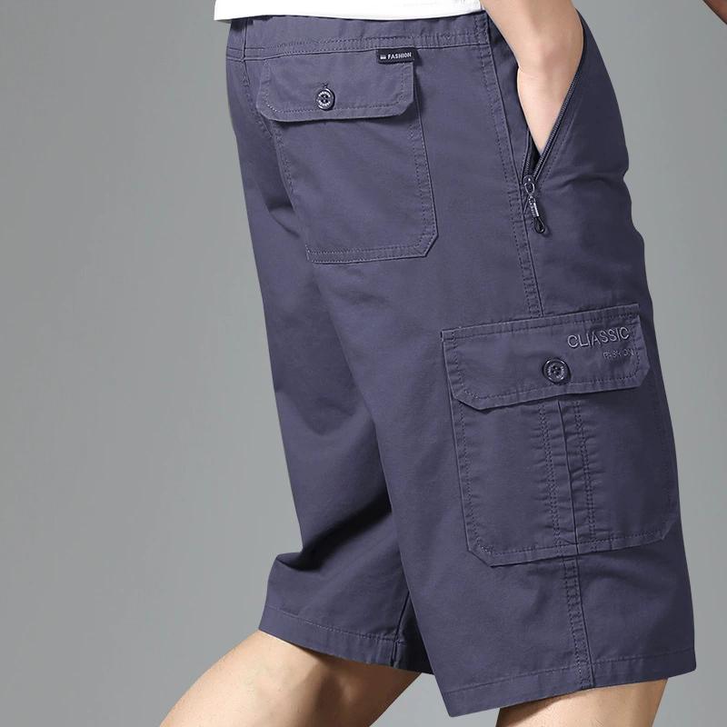 Übergröße Herren Sportliche Freizeitshorts Mode Locker Gerade Cargoshorts Baumwolle Bequem Strand Lauf-Shorts