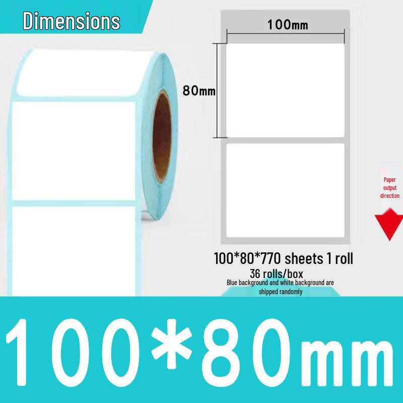Three-Proof Thermal Label Paper 100x100mm & 70x20mm - Customizable for Label Printing