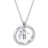 Round Heart Initial Necklace, 304 Stainless Steel, Custom Engraved, 26 Letters, Gift for Women