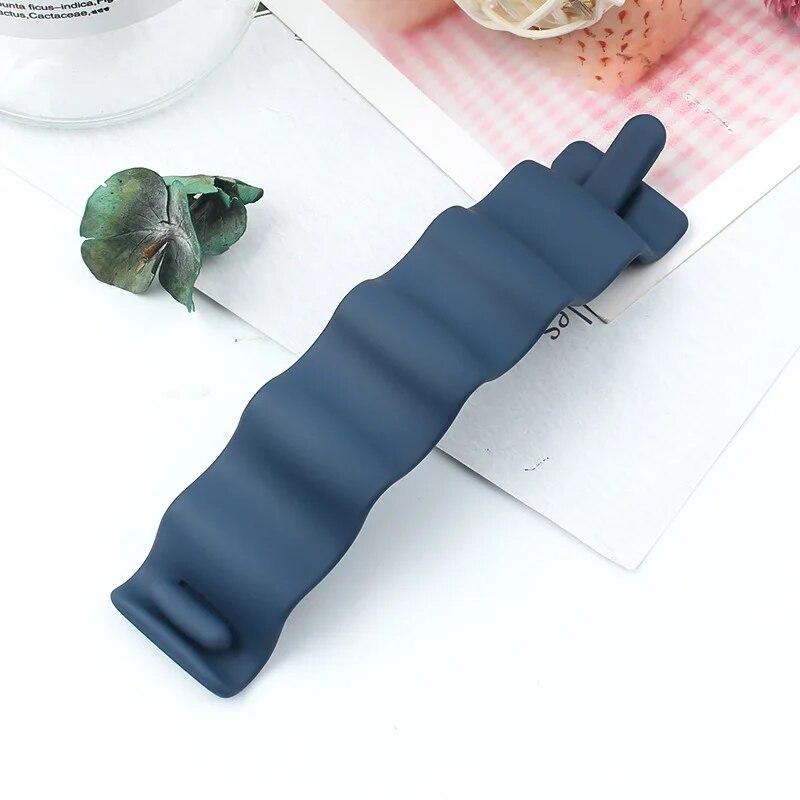 Frosted Ponytail Clip Jelly Color Hair Clip Women Acrylic Wave Banana Clip Hairpin Ponytail Twist Clip Style Headwear