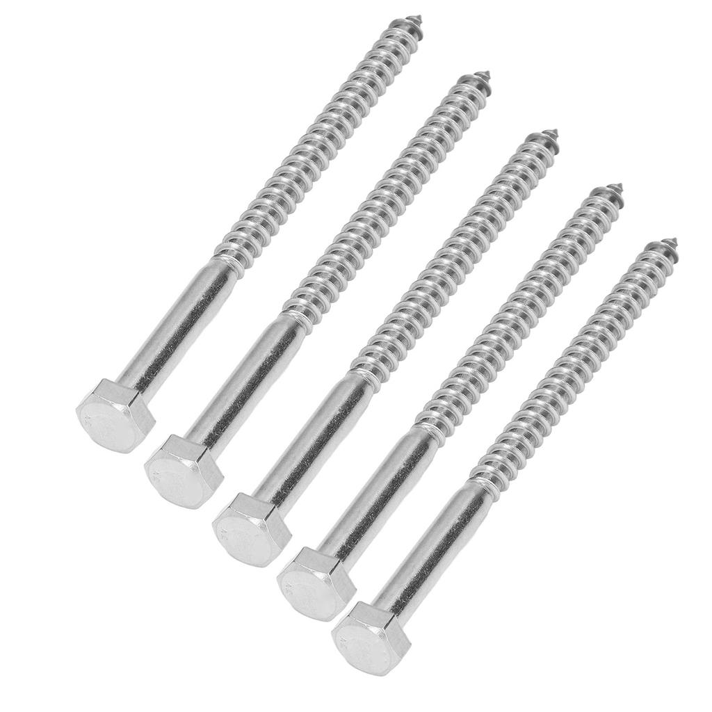304 Stainless Steel Half Thread Bolt Wood Hex Lag Screws Self Tapping Wood Coach ScrewM8x120MM